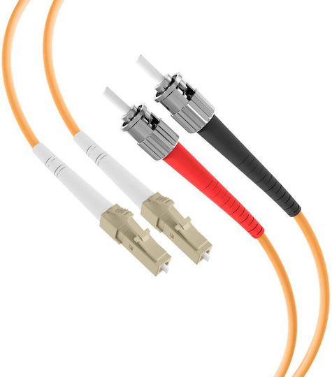 Optical Fiber Cable LC-ST 0.5m Orange
