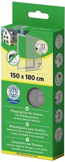 Velcro Σίτα Παραθύρου με Σκρατς Σταθερή από Πολυεστέρα Λευκή 180x150cm