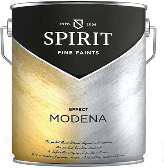 Декоративна боя Spirit Modena Silver 2.5 L 8 M²/l Пясъчни частици Мек перлен ефект На водна основа