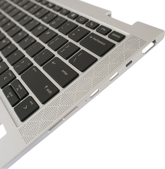 Laptop Keyboard Palmrest Hp Elitebook X360 1030 G3 L31882-001 L31882-031 L31882-041 L31882-051 L31882-061 L31883-091 L31883-131 L31883-001 US Backlit Silver Code 40976usblpalm