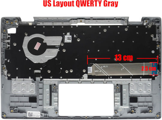 Laptop Keyboard Palmrest Dell Latitude 3330 2-in-1 0p05wp P05wp 02wwm 002wwm Cn-002wwm US Gray Code 41544uspalm