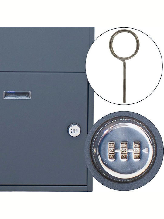Saska Garden Пощенска Кутия Апартамент Inox В Сив Цвят 23x41x75см
