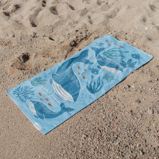 Ocean Πετσέτα Θαλάσσης Βαμβακερή Μπλε 60x120εκ.