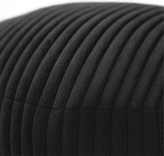 Taburet Camera De Zi Tapițat Cu Catifea Negru 35x50x35cm