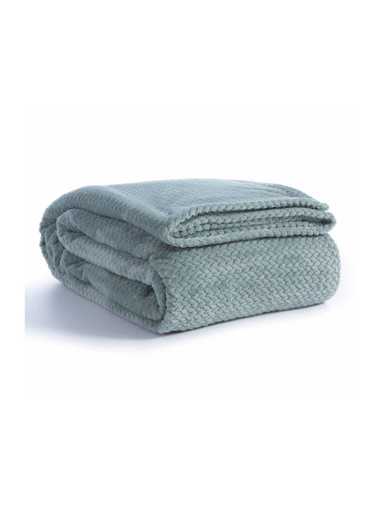 Nef-Nef Homeware Worth Κουβέρτα Fleece Μονή 160x220εκ. Πράσινη