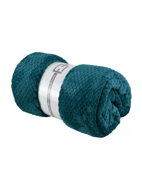 Family Enterprise Velvet Blanket Double Bed 220x240cm Petrol Blue 001045011X15