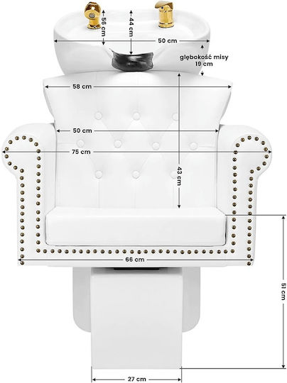 Gabbiano Berlin Gold White Hair Salon Sink