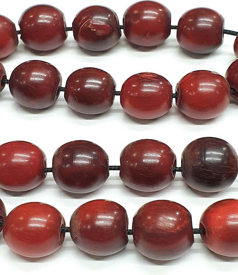 Roloi Komboloi Worry Beads with 25 Beads Made of Horn Length 34cm Burgundy