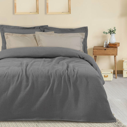 Das Home 0474 Κουβέρτα Πικέ Υπέρδιπλη 220x240εκ. Γκρι