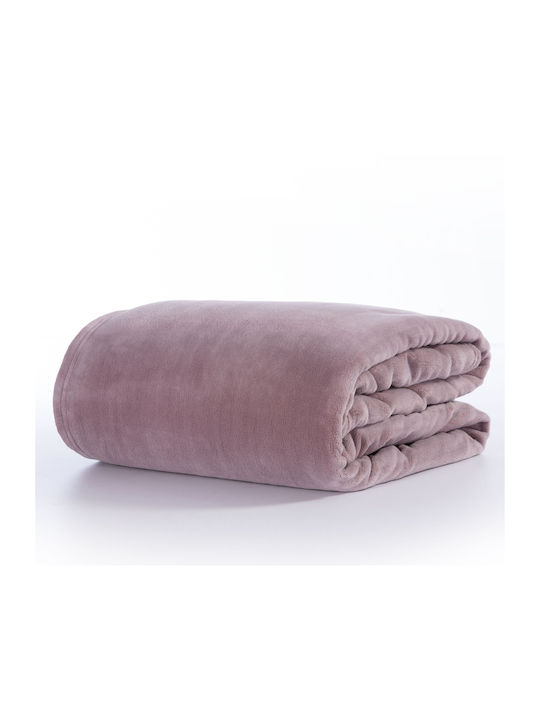 Nef-Nef Homeware Cosy Fleece Blanket Super King 220x240cm Mauve