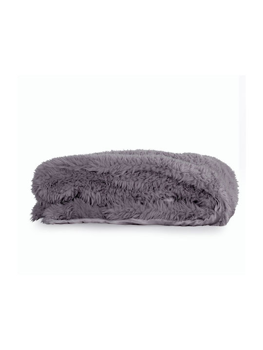 Nef-Nef Homeware Iverson Κουβέρτα Γούνινη Καναπέ 130x170εκ. Grey