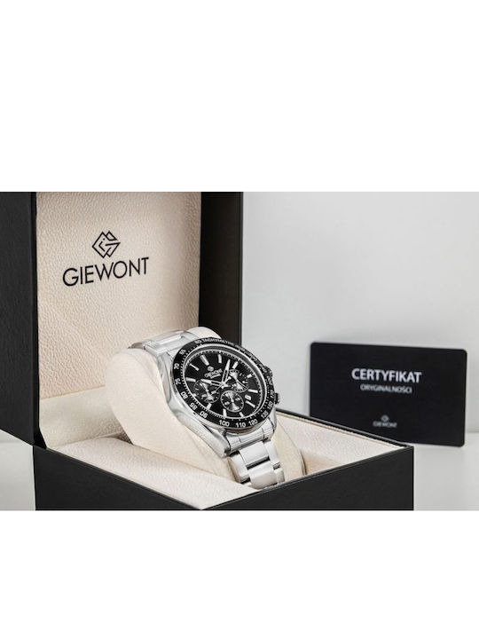 Giewont Men's Chronograph Battery Watch with Silver Metal Bracelet