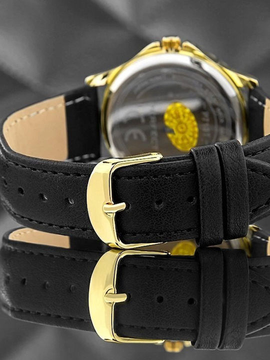 Perfect Men's Watch 38mm Battery with Black Leather Strap