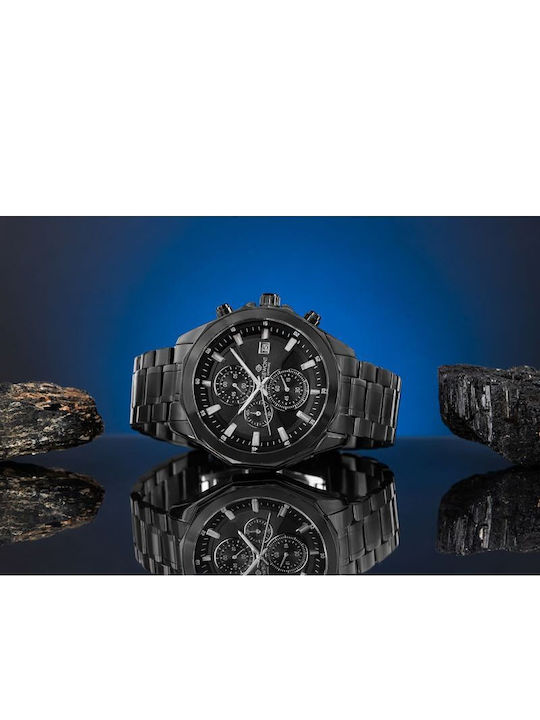 Giewont Men's Watch 46mm Battery Chronograph with Black Metal Bracelet