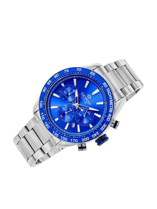 Giewont Herrenuhr Chronograph Batterie mit Silber Metall-Armband