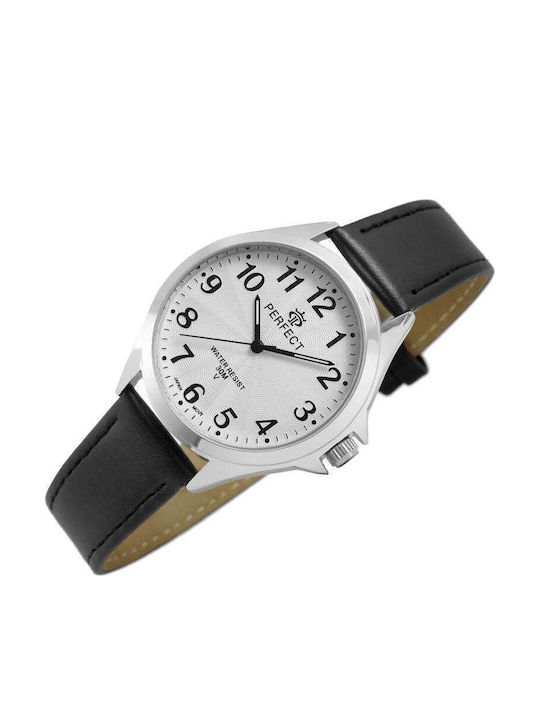 Perfect Men's Battery Watch with Black Metal Bracelet