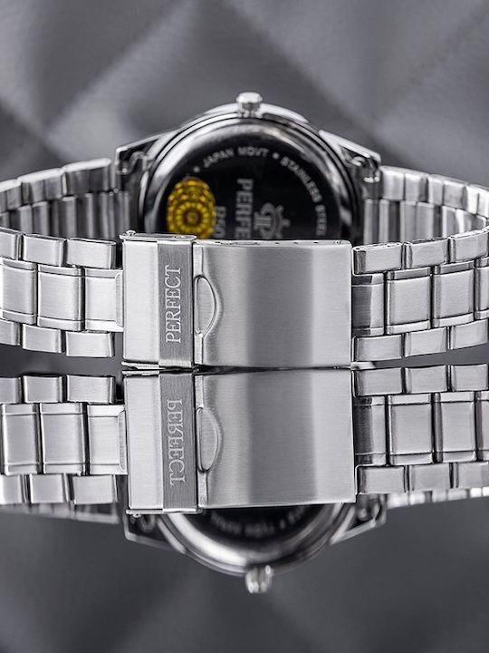 Perfect Men's Watch 38mm Battery with Silver Metal Bracelet