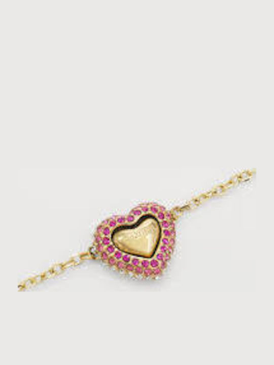 Guess Women's Bracelet with Heart Design in Gold Plated Steel