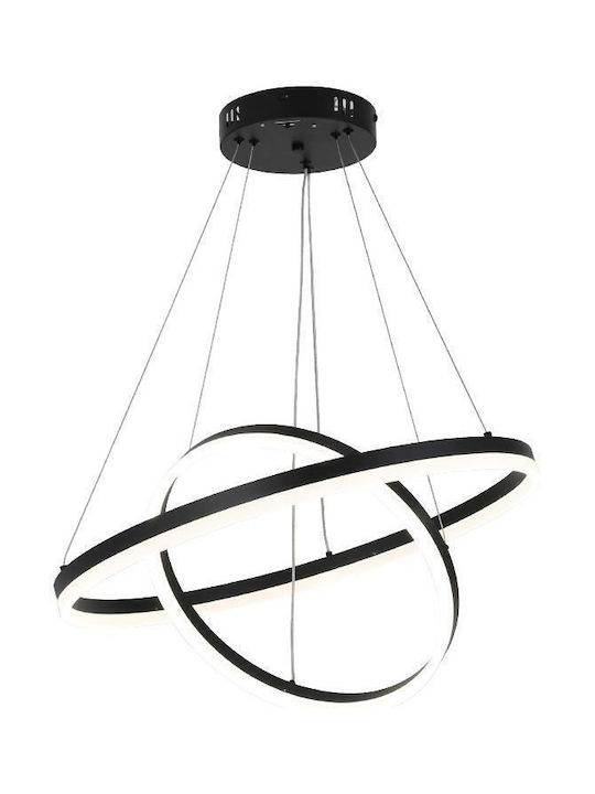 Inlight Κρεμαστό Φωτιστικό Μαύρο LED 60x60εκ.