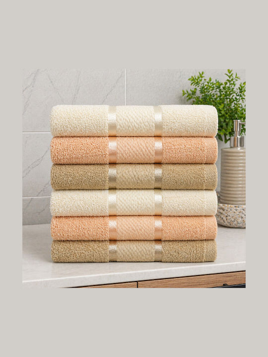Kotonia Home Prosop De Față 50x90cm Multicolor 6 Bucăți Greutate 400gr/m²