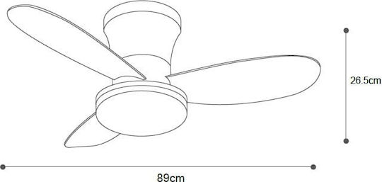 Inlight Aurora Ανεμιστήρας Οροφής 89cm με Φως Καφέ / Μαύρος