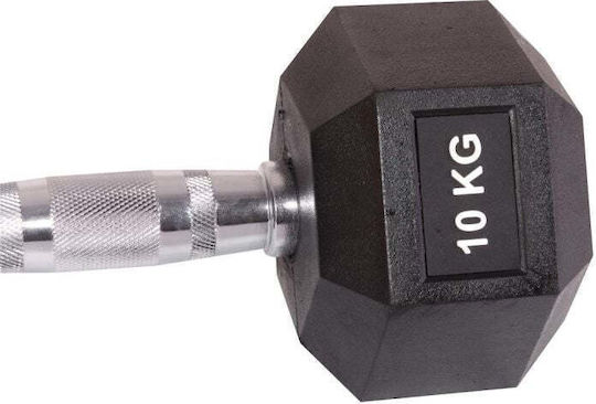 Eb Fit Hexagon Rubber Dumbbell 1 x 10kg