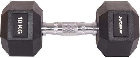 Eb Fit Hexagon Rubber Dumbbell 1 x 10kg