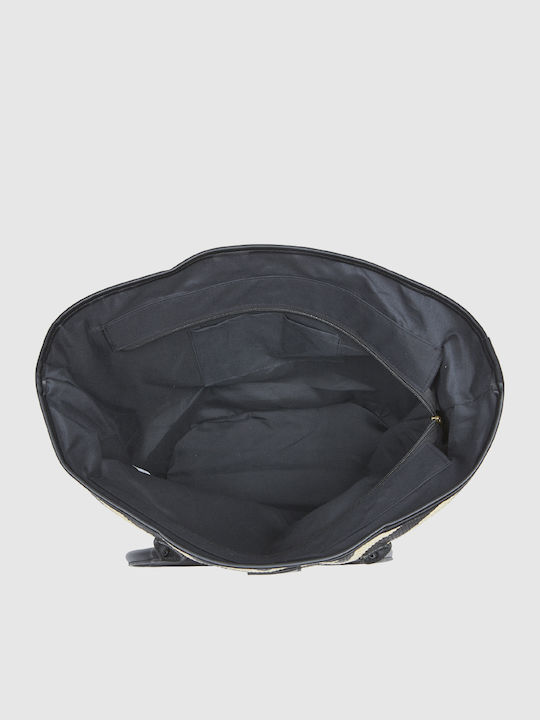 Verde Geantă De Plajă Din Material Textil Neagră
