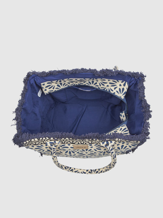 Verde Fabric Beach Bag Blue