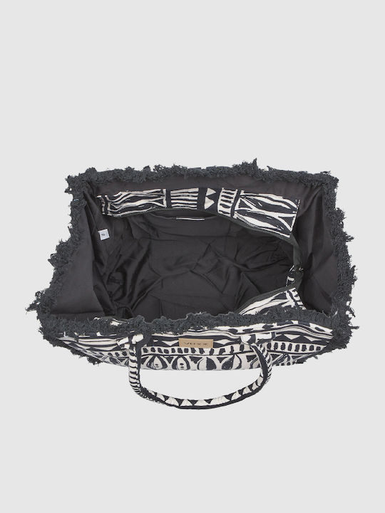 Verde Fabric Beach Bag Black
