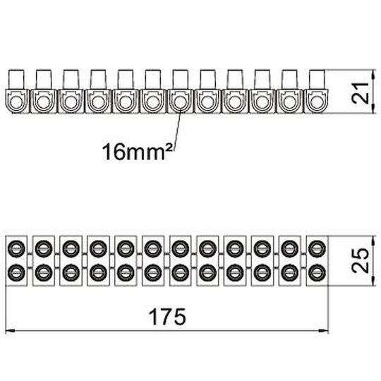 Клипс Винт 12 Полюса Бял Тип 78 Ce Ws Orlk 16 Проводници 4.0-16 0mm² 76a 450v