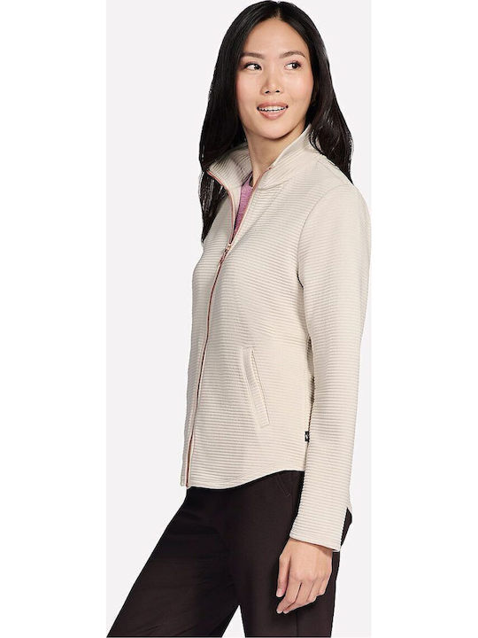 Hoodless Hoodie GoWalk Shine Jacket Γυναικεία Αθλητική Ζακέτα Μπεζ