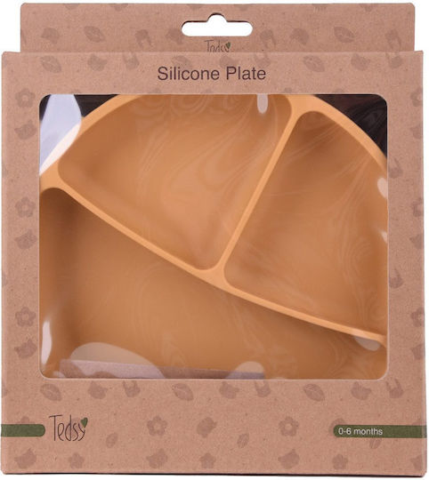 Tedsy Children's Food Plate Made of Yellow Silicone