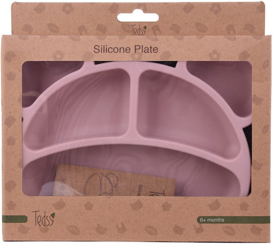Tedsy Children's Silicone Food Plate Pink