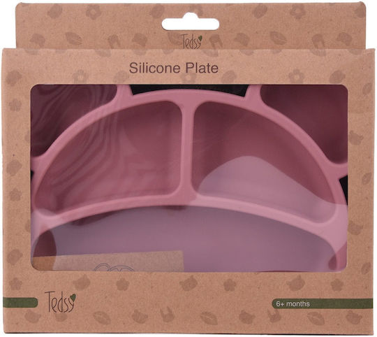 Tedsy Children's Silicone Food Plate Pink