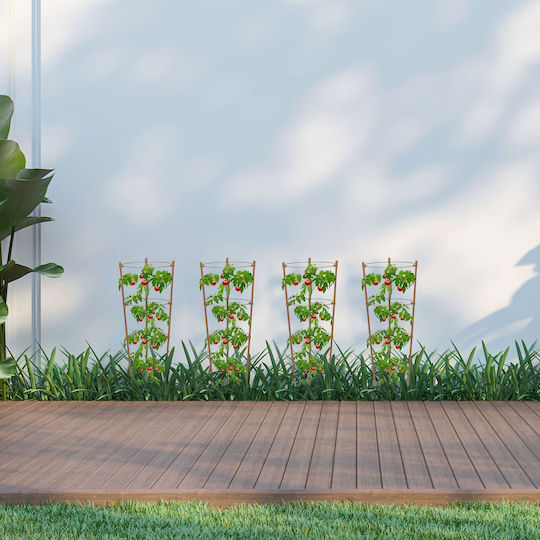 Set 4 Trellises Relaxdays Height 45 Cm Brown