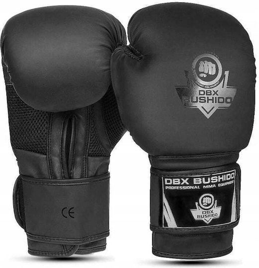 DBX Bushido Γάντια Πυγμαχίας από Συνθετικό Δέρμα για Αγώνα Μαύρα