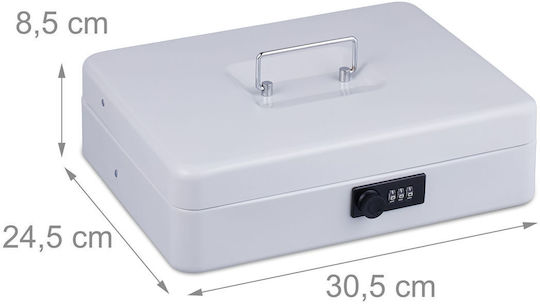 Касова Кутия Монети Банкноти Relaxdays 8.5 X 30.5 X 24.5 См Бяла