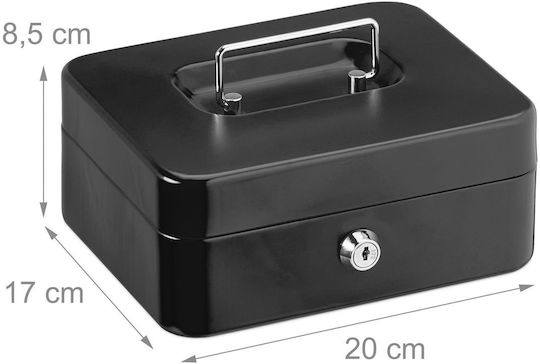 Cash Box Coins Banknotes Relaxdays 8.5 X 20 X 17 Cm Black