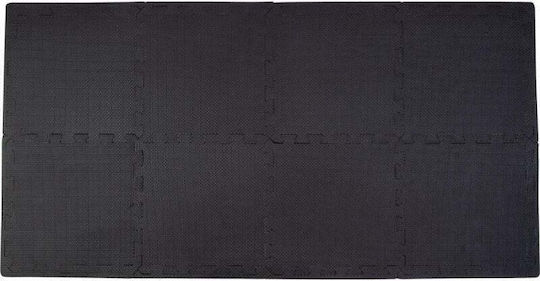 Pure2Improve Puzzle Mat PE Δάπεδα Παζλ Γυμναστηρίου Μαύρα 30x30x1cm 8τμχ