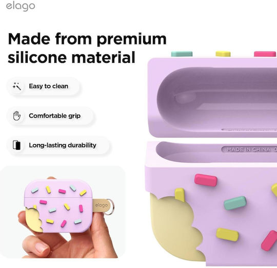 Elago Ice Cream Hang Θήκη Σιλικόνης σε Λιλά χρώμα για Apple AirPods Pro 3