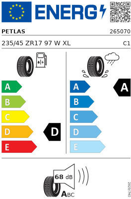 Petlas Sport 235/45R17 97WW XL Θερινό Λάστιχο Αυτοκινήτου