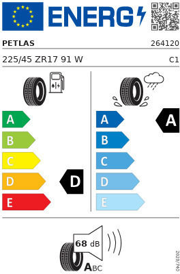 Petlas Sport 225/45R17 91WW Θερινό Λάστιχο Αυτοκινήτου