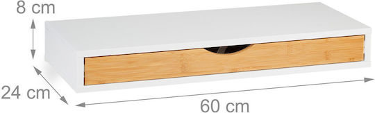 Wandregal Weiß/Braun 60x24x8cm
