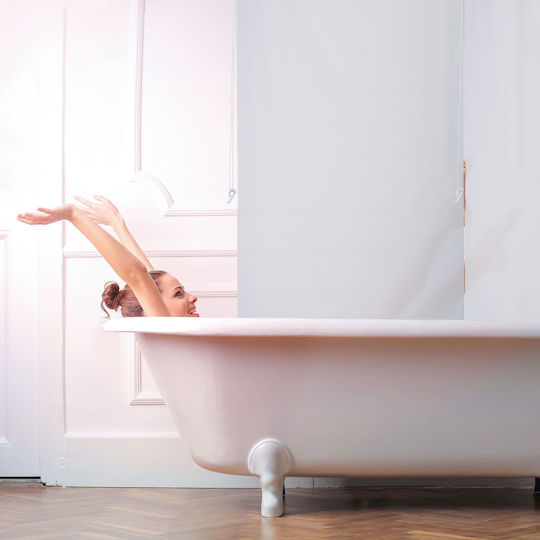 Relaxdays Душ Завеса Ролка Бяла