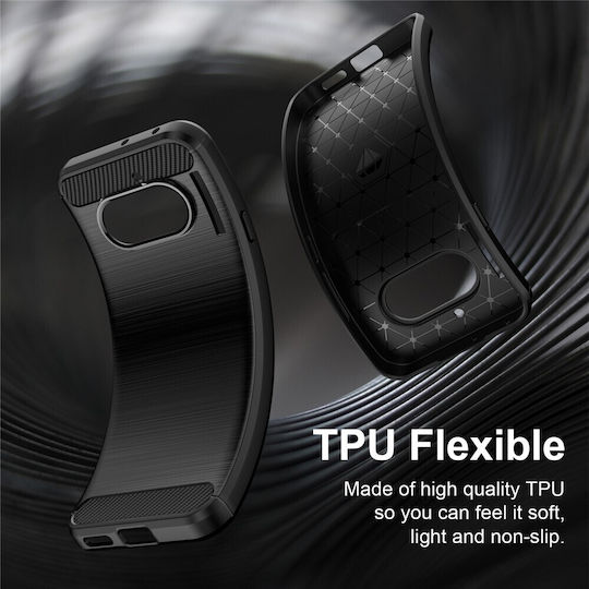 Techsuit Carbon Rückseite Umschlag Silikon Schwarz (Nichts Phone (4a))