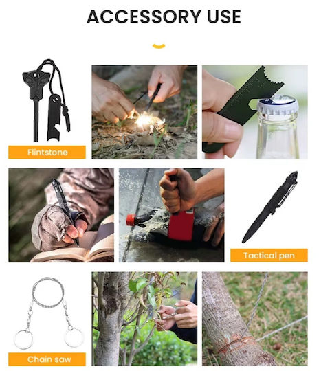 Überlebensset Wasserdichte Hülle – Taktisches Notfallkit Camping Wandern Notfälle 11-21706