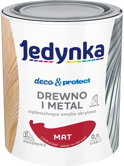 Fast-drying Acrylic Enamel Paint Juicy Red Matte 700 Ml Jedynka