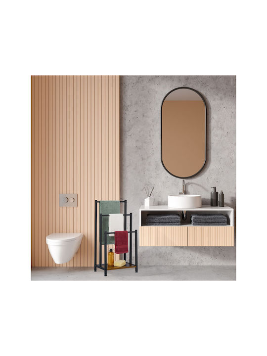 Relaxdays Freestanding Towel Rack 80x40cm Black