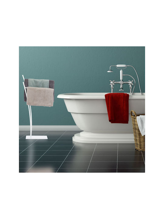 Relaxdays Raft de Haine de Baie Dublu 88x43cm Inox Gri